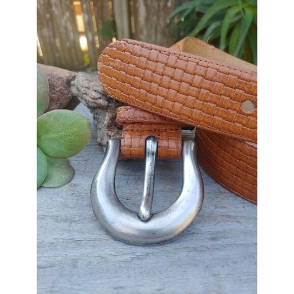 Vintage Talbots Brown Leather Belt Womens Size Large - Picture 1 of 10